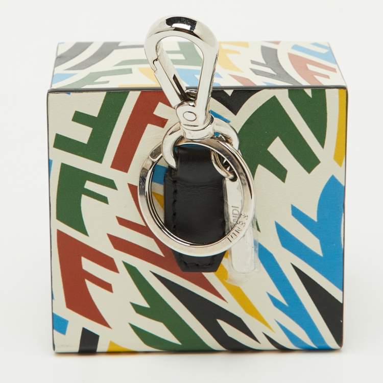 Pre Owned Fendi x Sarah Coleman Multicolor Leather Logo Key Chain