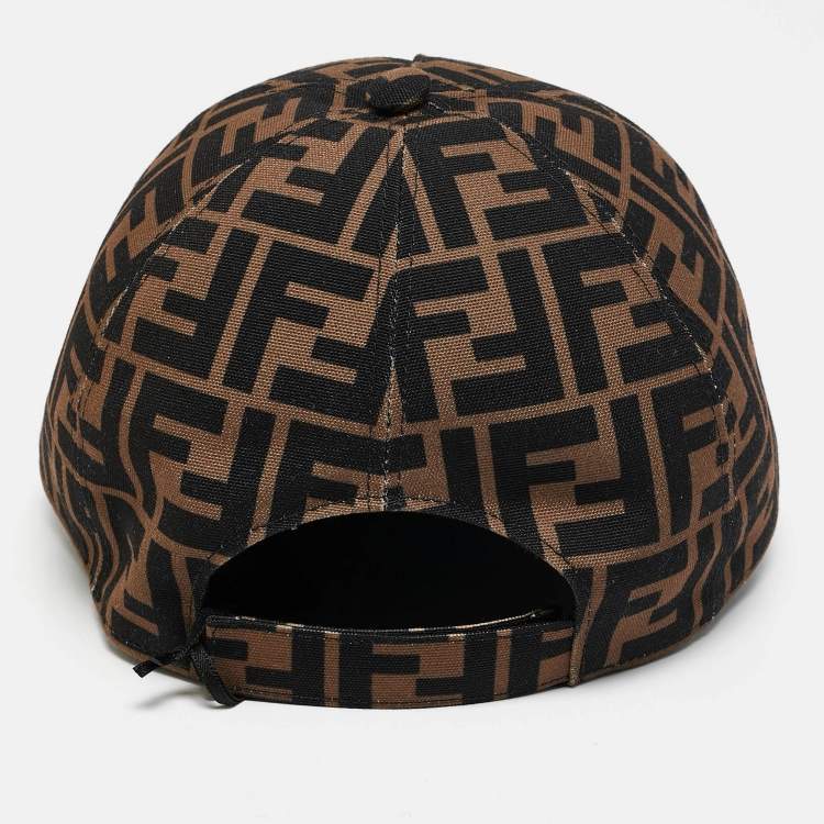 Pre Owned Fendi Brown Zucca Pattern Canvas Baseball Cap 
