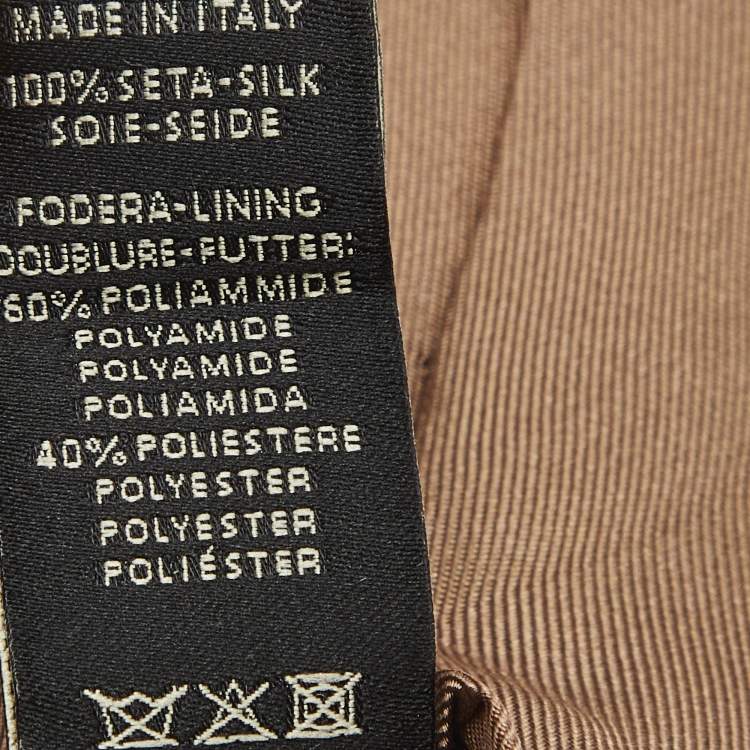 Pre Owned Fendi Brown Made in Fendi Print Silk Tie