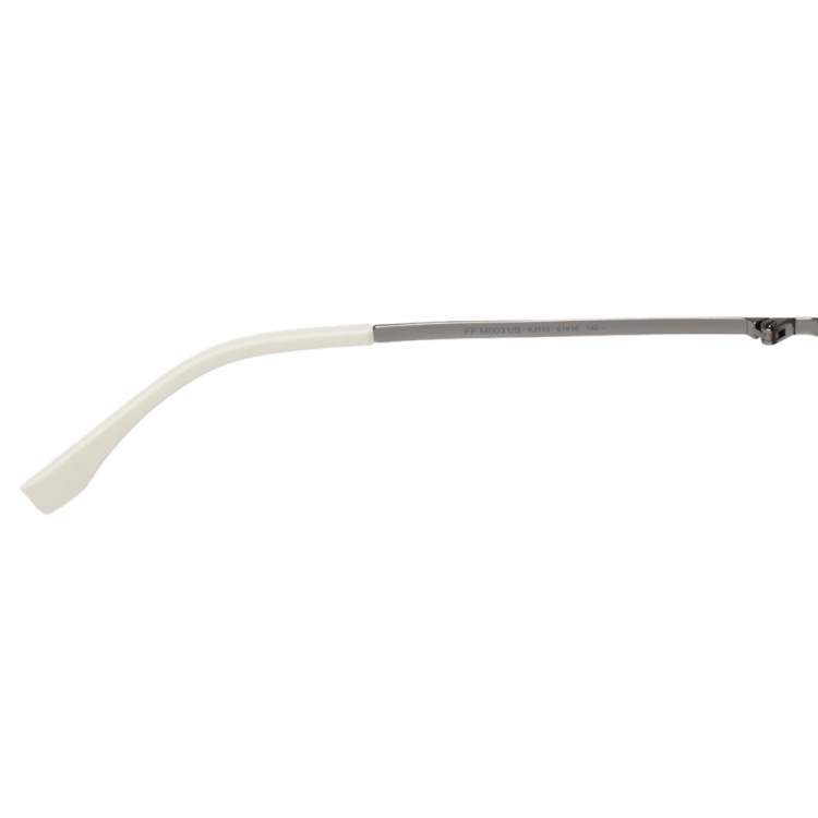 Pre Owned Fendi Silver Tone/Brown FF M0031/S Aviator Sunglasses