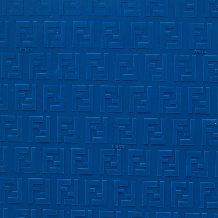 Pre Owned Fendi Blue Zucchino Rubber Ipad Case