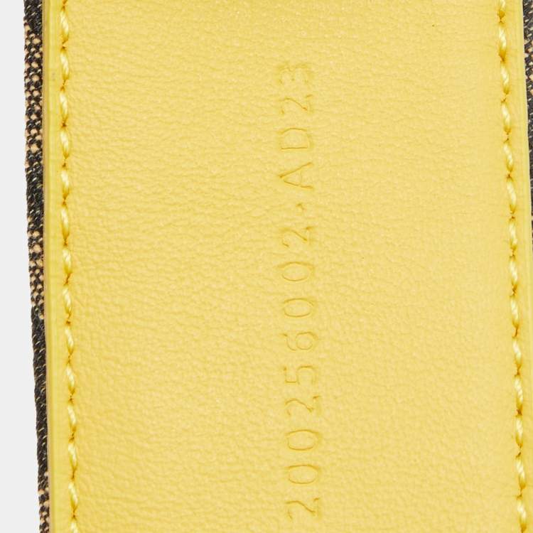 Pre Owned Fendi Tobacco/Mustard Zucca Canvas and Leather Trim Buckle Belt 95CM