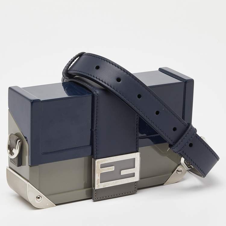 Pre Owned Fendi Tri Color Plexiglass and Leather Mini Trunk Bag