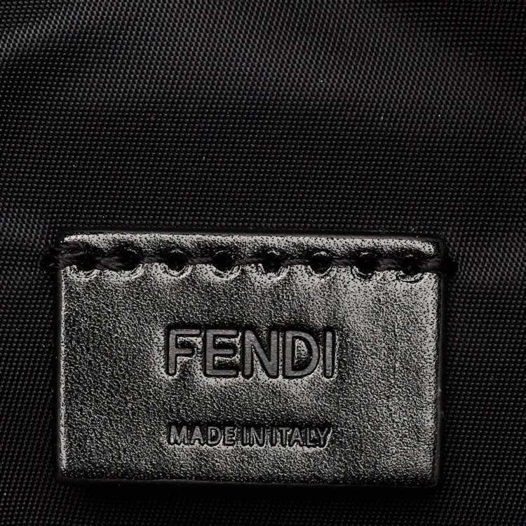 Pre Owned Fendi Grey Leather Travel Kit Pouch