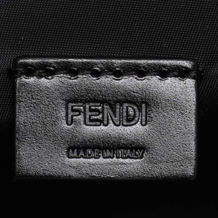 Pre Owned Fendi Brown Leather Travel Kit Pouch