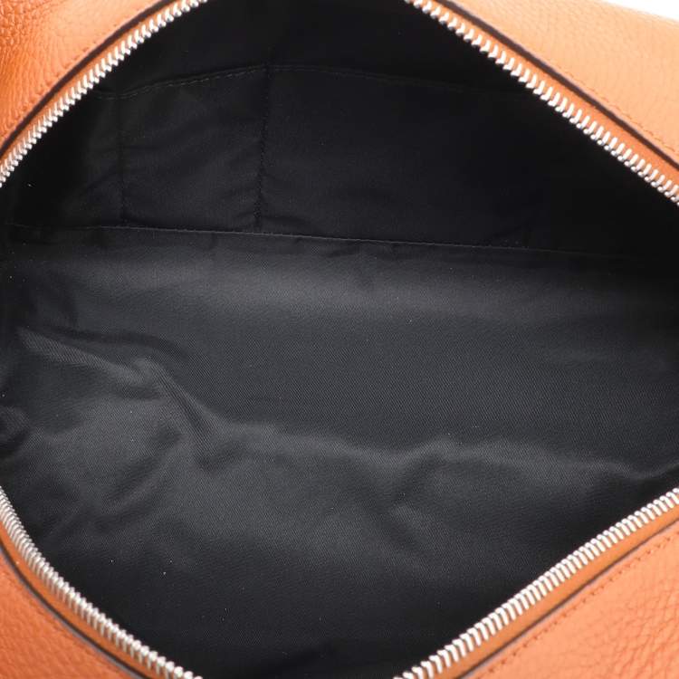Pre Owned Fendi Brown Leather Travel Kit Pouch