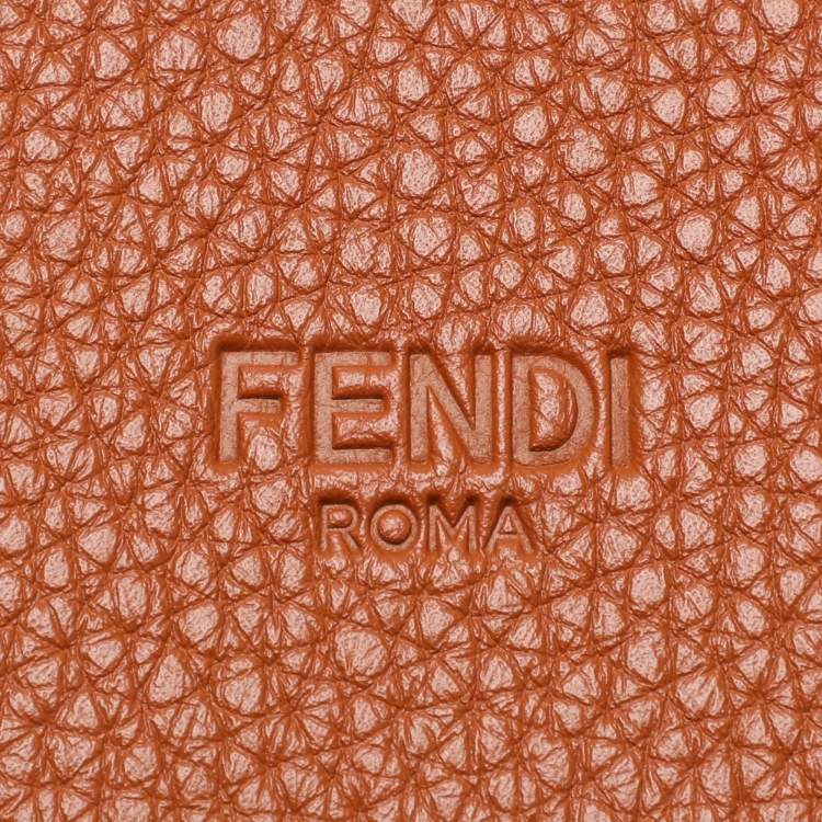 Pre Owned Fendi Brown Leather Travel Kit Pouch