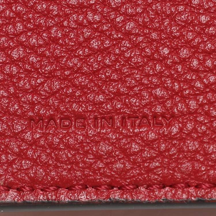 Pre Owned Fendi Red Leather Travel Kit Pouch With Passport Holder