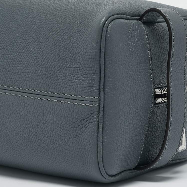 Pre Owned Fendi Grey Leather Travel Kit Pouch with Passport Holder