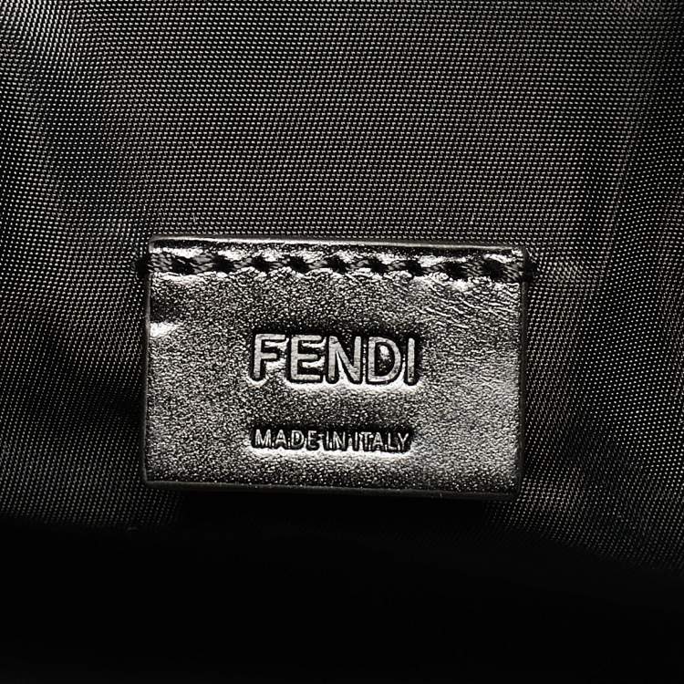 Pre Owned Fendi Grey Leather Travel Kit Pouch with Passport Holder
