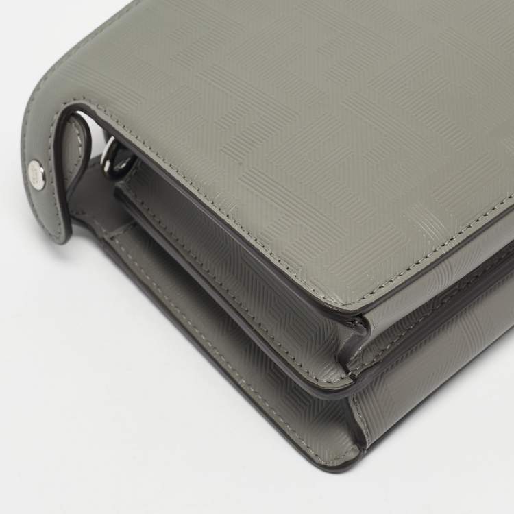 Pre Owned Fendi Grey Zucca Embossed Leather Peekaboo Iseeu X-Cross Bag