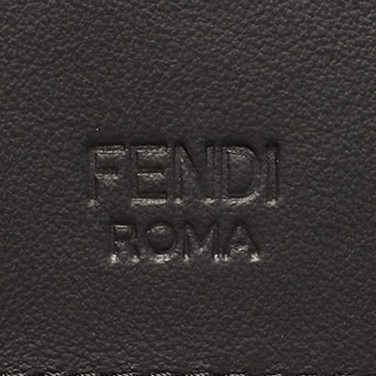 مملوكة مسبقًا Fendi Zucca Strap Black Leather Bifold Wallet