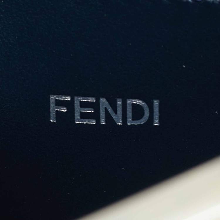 Pre Owned Fendi Peekaboo ISeeU X-Cross Light Blue Leather Top Handle Bag