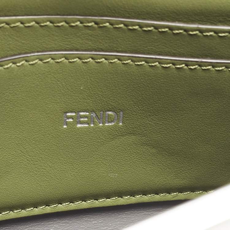 Pre Owned Fendi Peekaboo ISeeU X-Cross Grey Leather Top Handle Bag