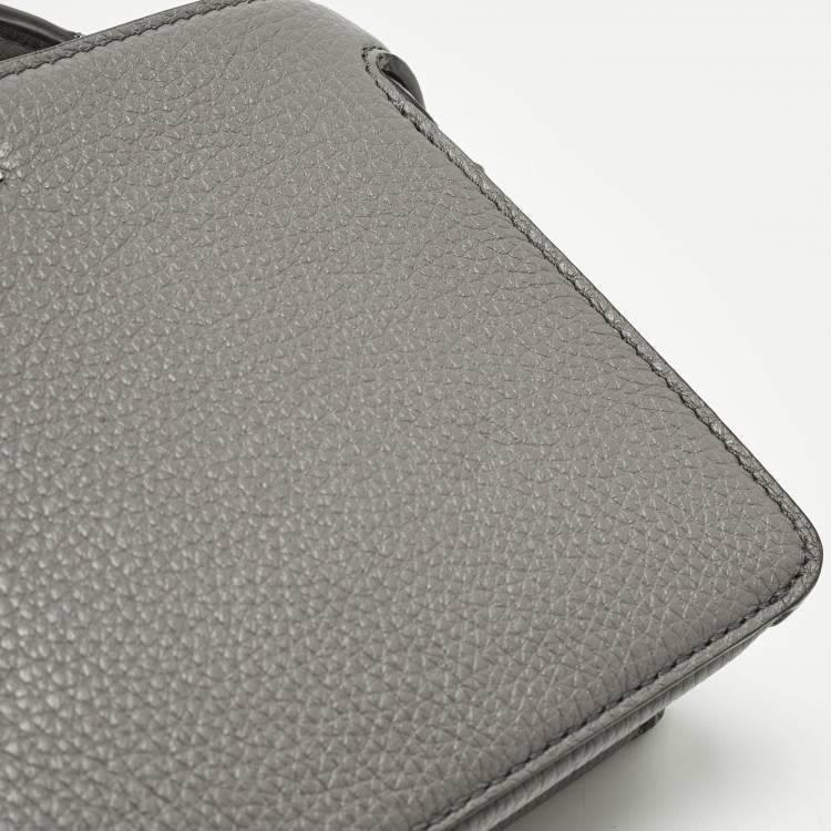 Pre Owned Fendi Peekaboo ISeeU X-Cross Grey Leather Top Handle Bag