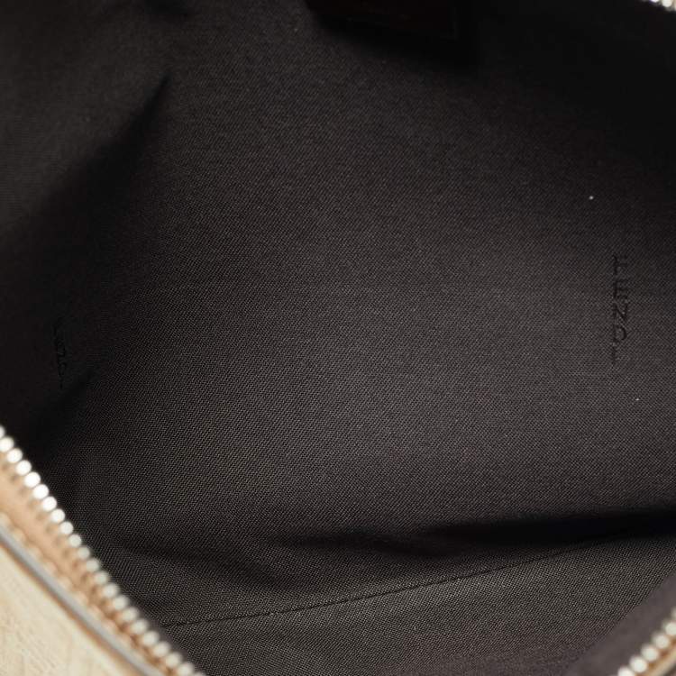 مملوكة مسبقًا Fendi Medium Beige FF Jacquard Canvas Flat Pouch