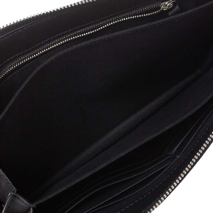 Pre Owned Fendi Black Leather and Metal Bag Bugs Eyes Clutch