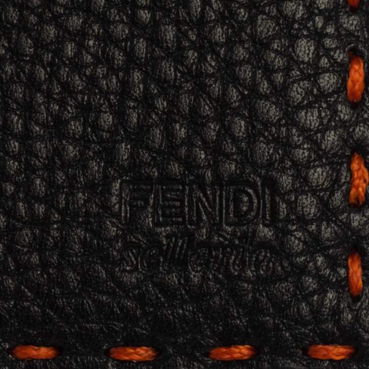 Pre Owned Fendi Orange Selleria Leather Bifold Wallet