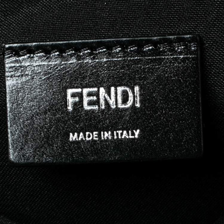 Pre Owned Fendi Black/Tobacco Zucca Leather Trim and Nylon Zaino Santander Backpack