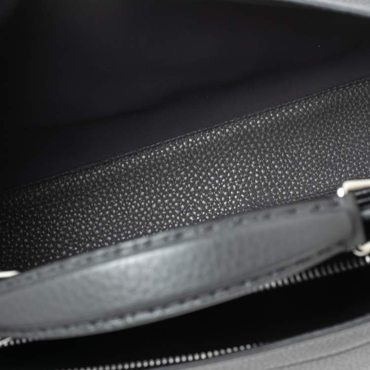 Pre Owned Fendi Grey Leather Peekaboo Iconic Essential Palladium Finish Briefcase