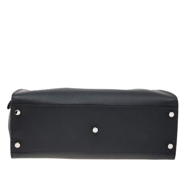 Pre Owned Fendi Black Romano Selleria Leather Peekaboo ISeeU Briefcase