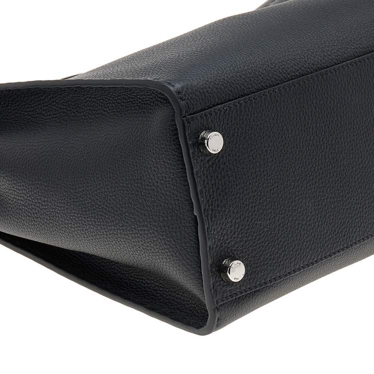 Pre Owned Fendi Black Romano Selleria Leather Peekaboo ISeeU Briefcase
