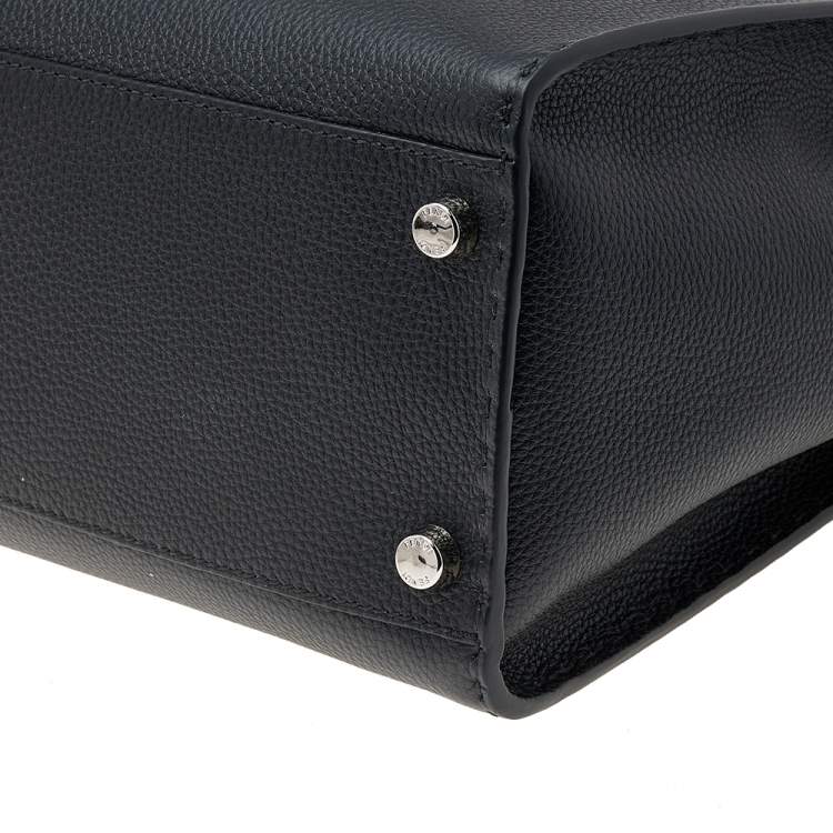 Pre Owned Fendi Black Romano Selleria Leather Peekaboo ISeeU Briefcase