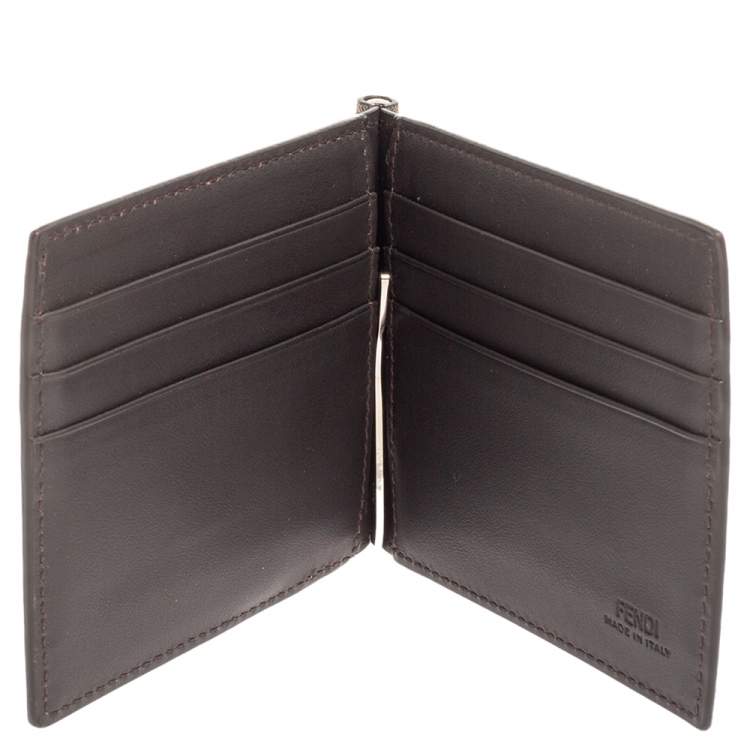Pre Owned Fendi Tobacco Zucca and Leather Bifold Wallet