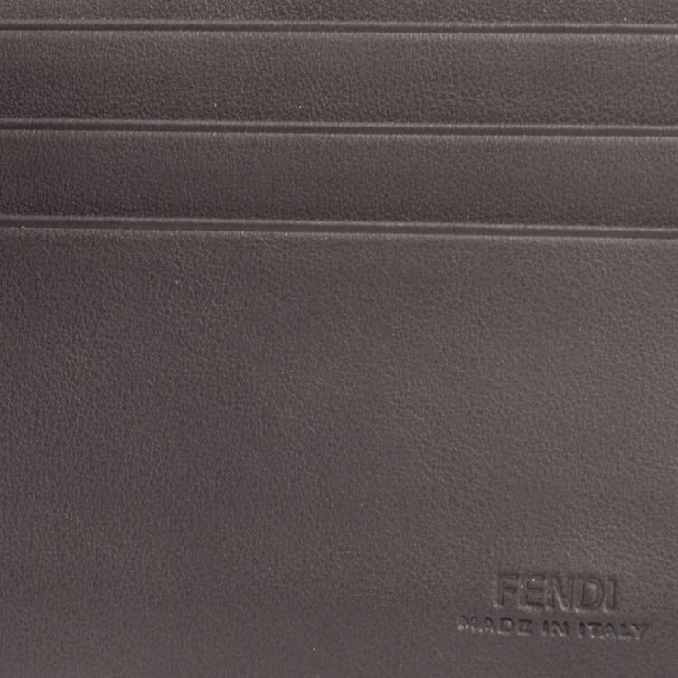 Pre Owned Fendi Tobacco Zucca and Leather Bifold Wallet