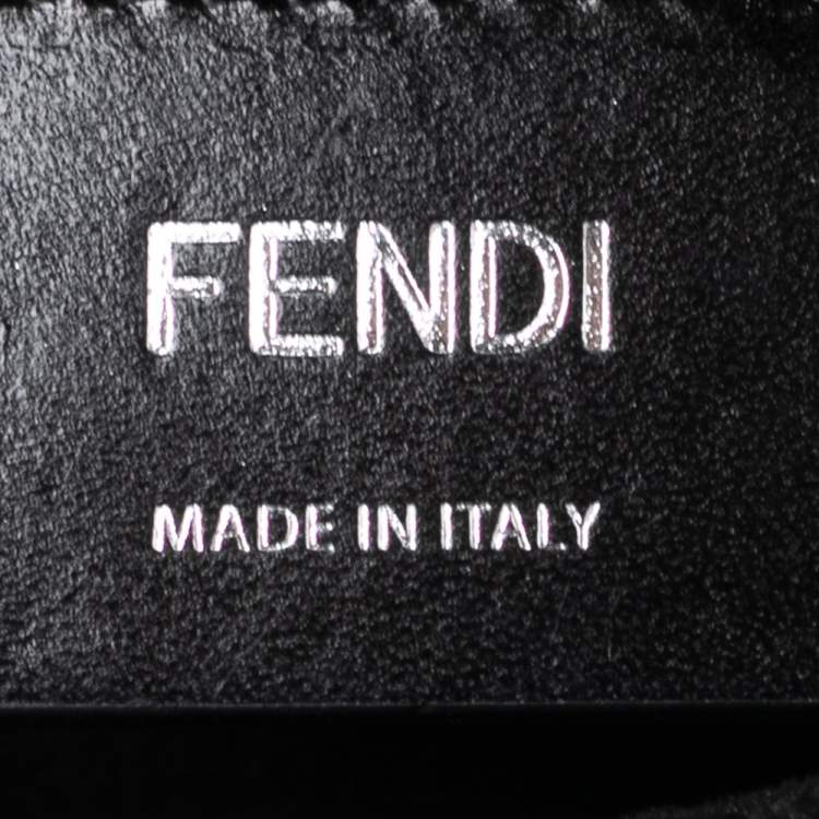 Pre Owned Fendi Black Leather Logo Belt Bag