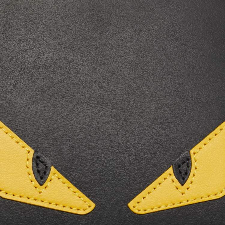 Pre Owned Fendi Black Leather Bug Eyes Bifold Wallet