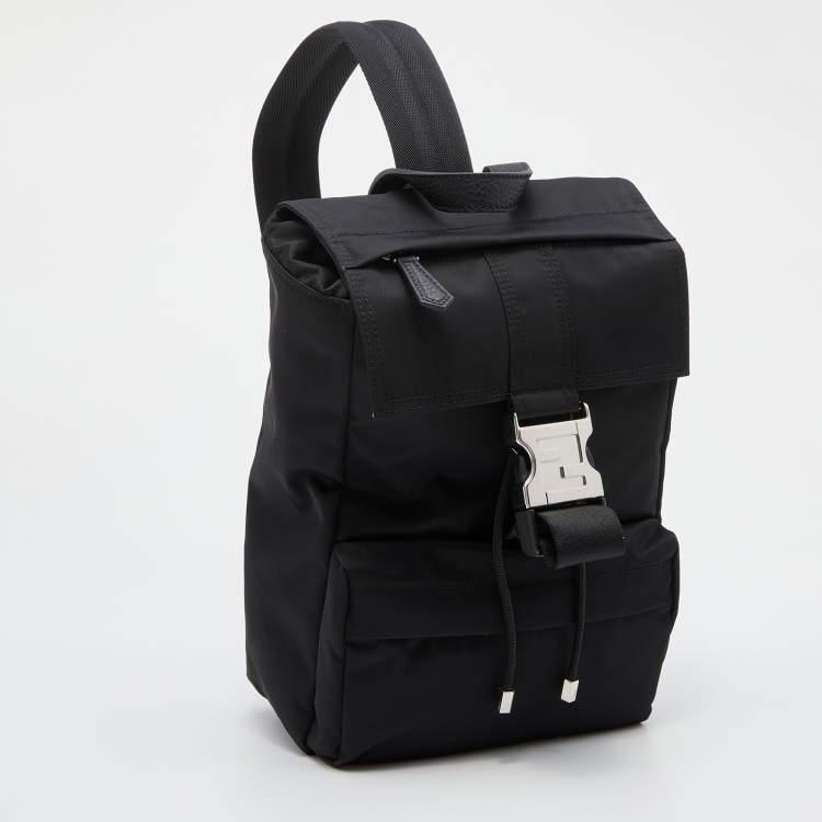 Pre Owned Fendi Black Nylon Small Fendiness Backpack