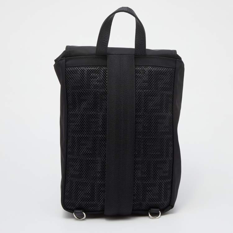Pre Owned Fendi Black Nylon Small Fendiness Backpack