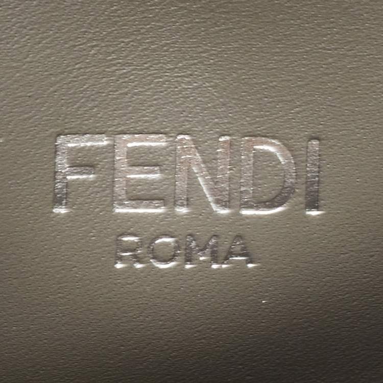 Pre Owned Fendi Grey/Black Leather Medium Peekaboo ISeeU Top Handle Bag 