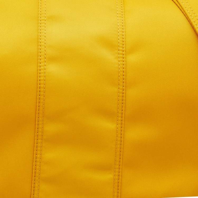Pre Owned Fendi Yellow Nylon and Leather Large Flap Messenger Bag