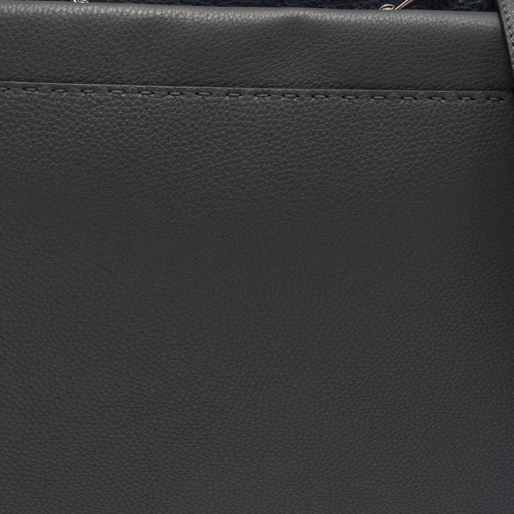 Pre Owned Fendi Grey Selleria Leather Romano Peekaboo ISeeU Briefcase