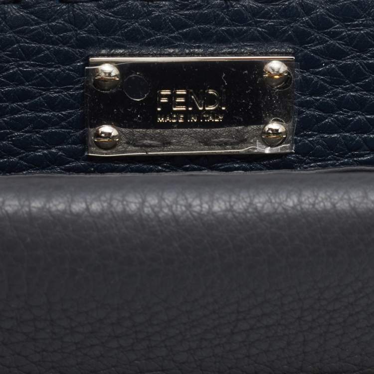 Pre Owned Fendi Grey Selleria Leather Romano Peekaboo ISeeU Briefcase