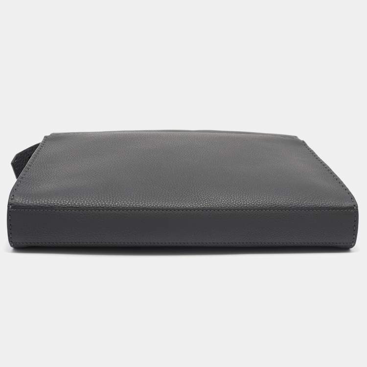 Pre Owned Fendi Grey Selleria Leather Romano Peekaboo ISeeU Briefcase
