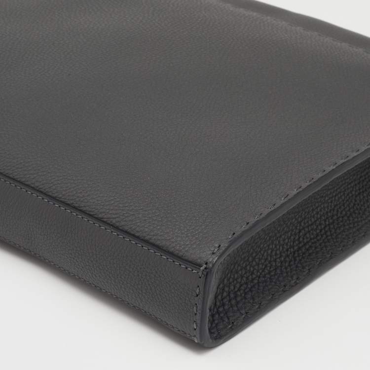 Pre Owned Fendi Grey Selleria Leather Romano Peekaboo ISeeU Briefcase