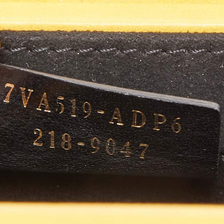 Pre Owned Fendi Yellow Leather Fluffy Logo Vertical Box Crossbody Bag