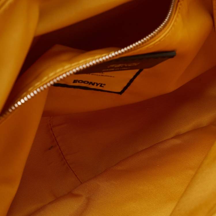 Pre Owned Fendi Yellow Nylon Baguette Messenger Bag