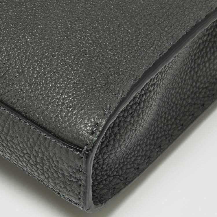 Pre Owned Fendi Grey Romano Selleria Leather Peekaboo ISeeU Briefcase