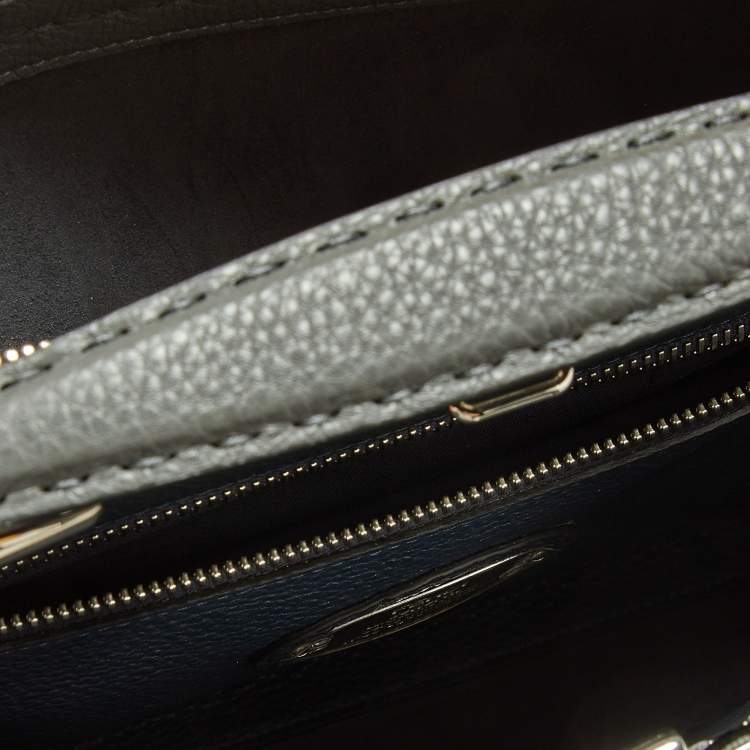 Pre Owned Fendi Grey Romano Selleria Leather Peekaboo ISeeU Briefcase
