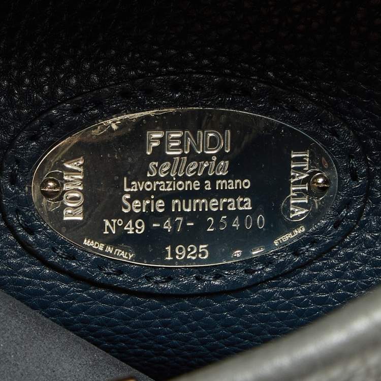 Pre Owned Fendi Grey Romano Selleria Leather Peekaboo ISeeU Briefcase