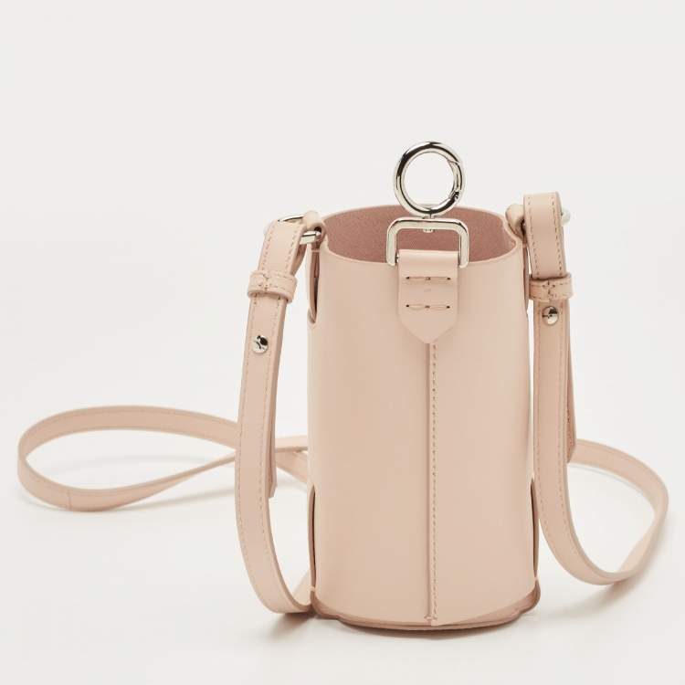 Pre Owned Fendi Pink Leather Flask Holder 