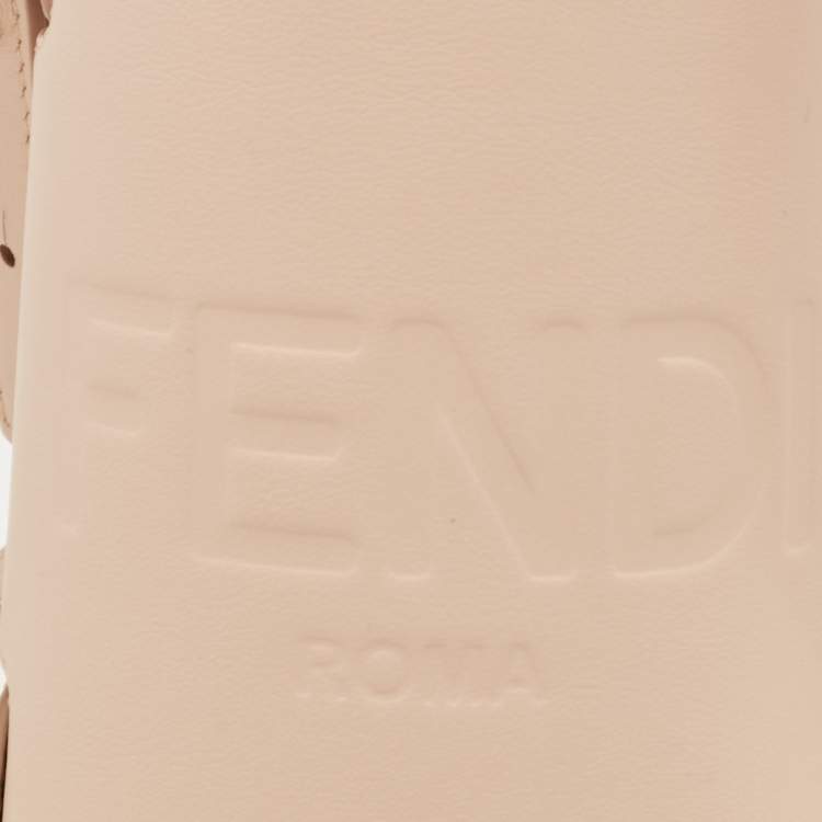 Pre Owned Fendi Pink Leather Flask Holder 