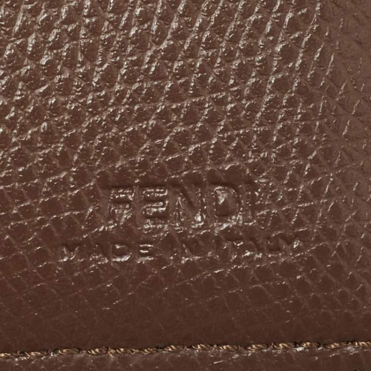 Pre Owned Fendi Brown/Yellow Zucca Canvas Bifold Wallet 