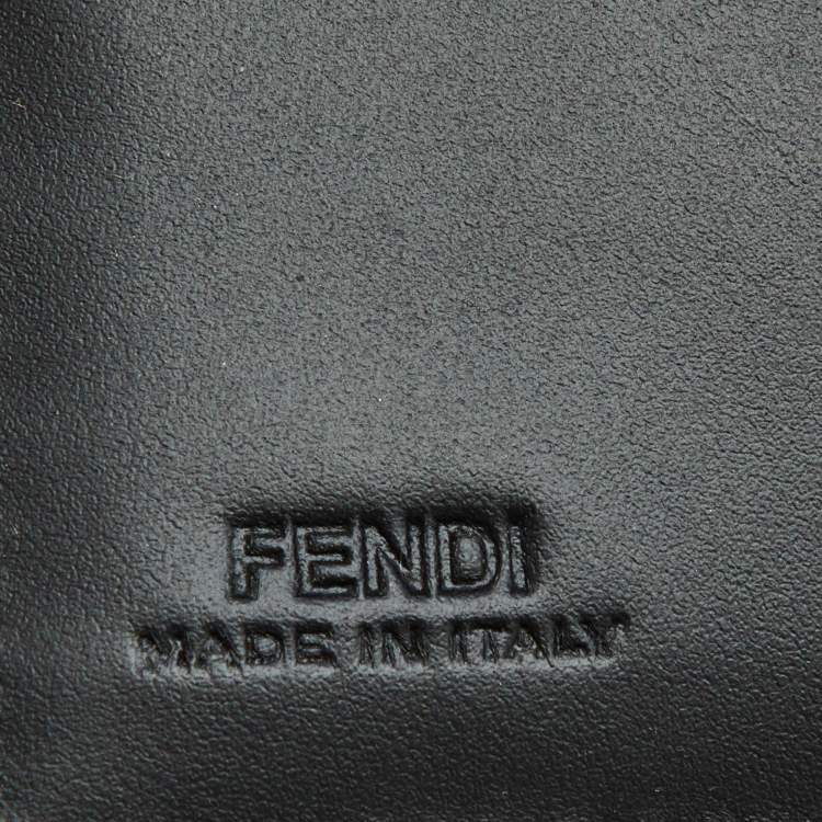 Pre Owned Fendi Black Leather and Coated Canvas Bifold Wallet