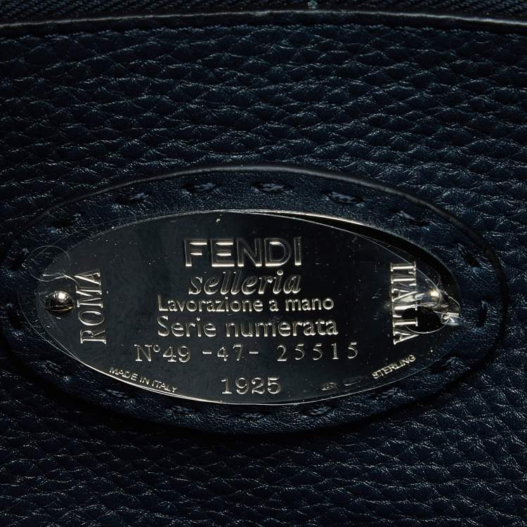 Pre Owned Fendi Grey Romano Selleria Leather Peekaboo ISeeU Briefcase 