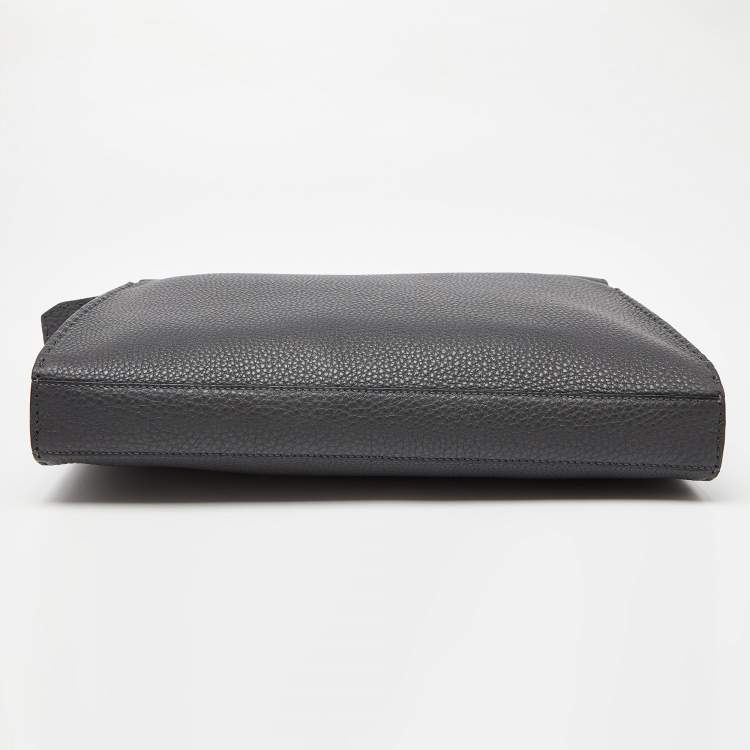 Pre Owned Fendi Grey Romano Selleria Leather Peekaboo ISeeU Briefcase 